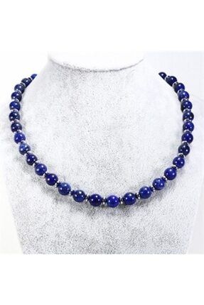 Lacivert Lapis Lazuli Hematit Doğal Taş Kolye KLY015