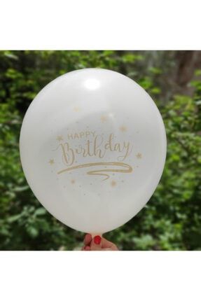 Happy Birthday | Beyaz/altın Balon 5’li 00983