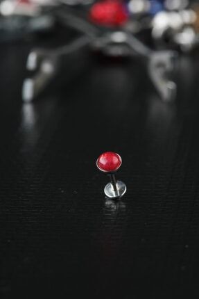 4mm Disk Kırmızı Sedef Tragus Cerrahi Çelik Piercing Depozoom174349