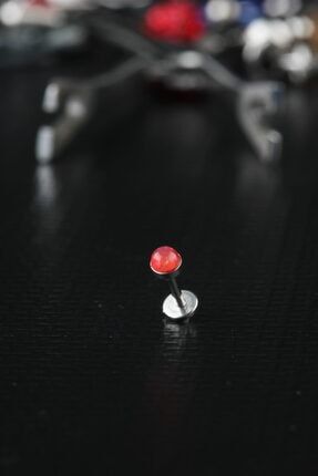 3mm Disk Kırmızı Sedef Çelik Tragus Cerrahi Çelik Piercing Depozoom174349