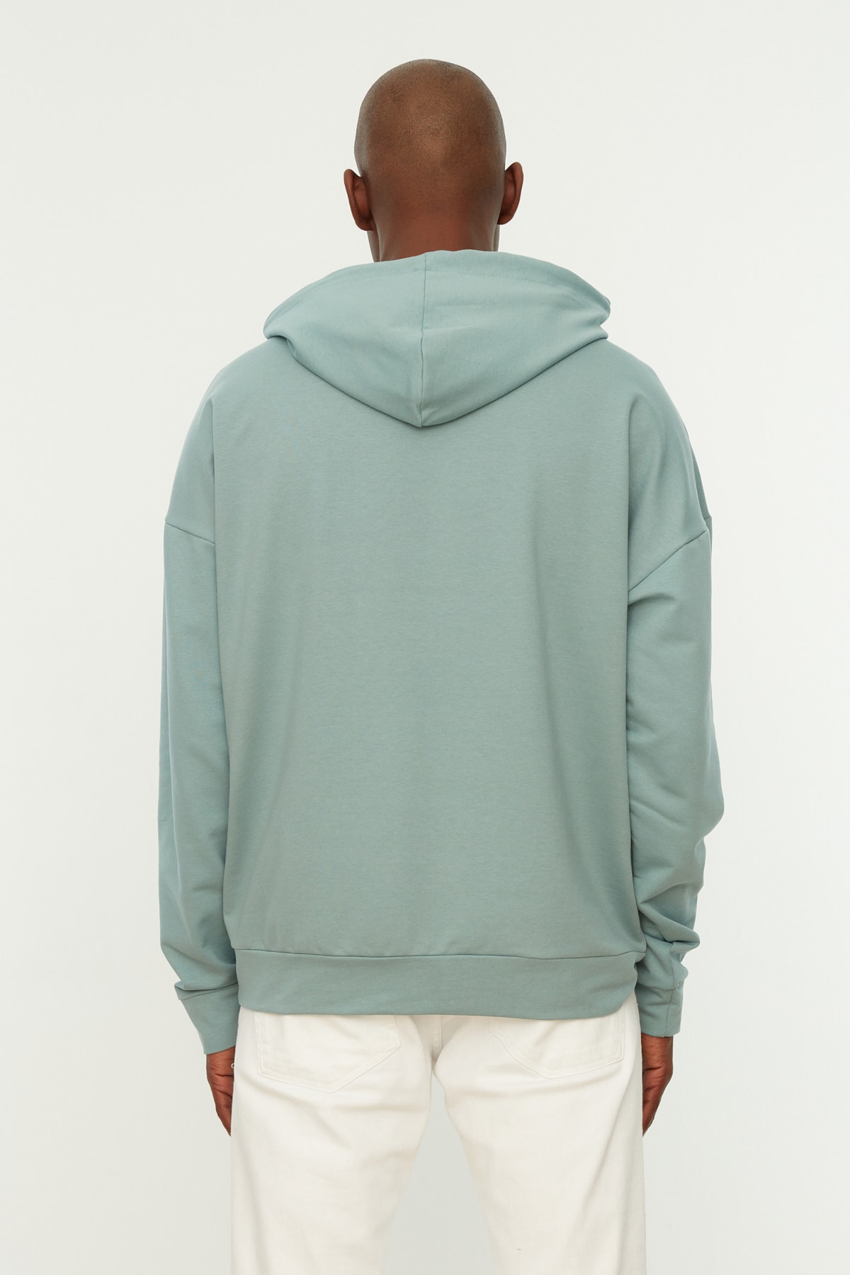 Trendyolmilla  Mint Oversize Kapüşonlu Uzun Kollu Etiket Aplikeli Sweatshirt TMNSS21SW0221 - Görsel 10