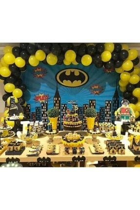 Batman Temalı 100 Adet Balon 5 Mt Balon Zinciri Temalı Konsept Doğum Günü AS1049