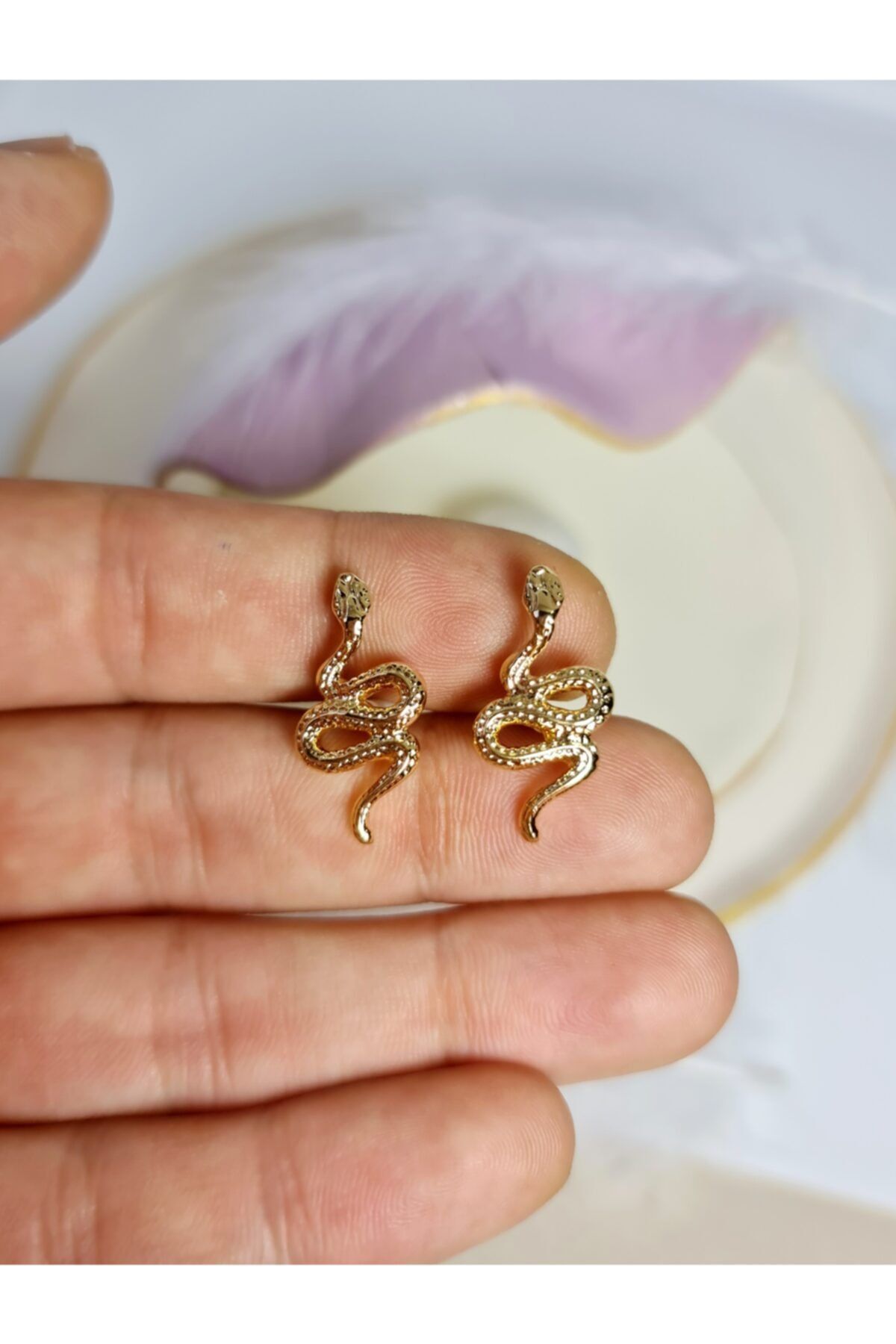 Snake hotsell gold earrings