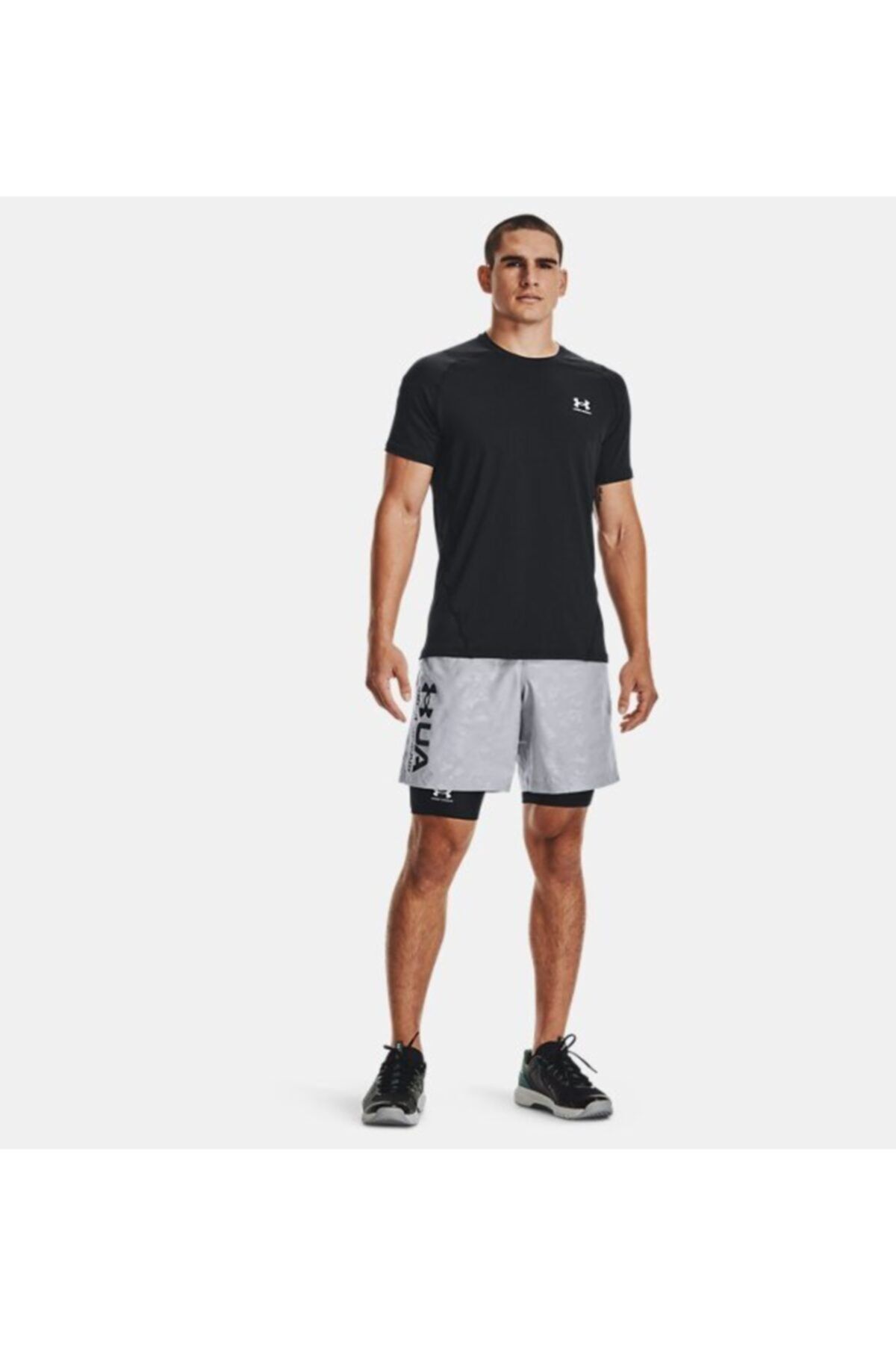 شورت ورزشی مشکی مردانه های بلند جیب Heatgear® 1361602 001 Under Armour