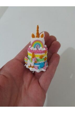El Yapımı Fimo Miniatur Unicorn Renkli Buyuk Pasta 7262626w5141