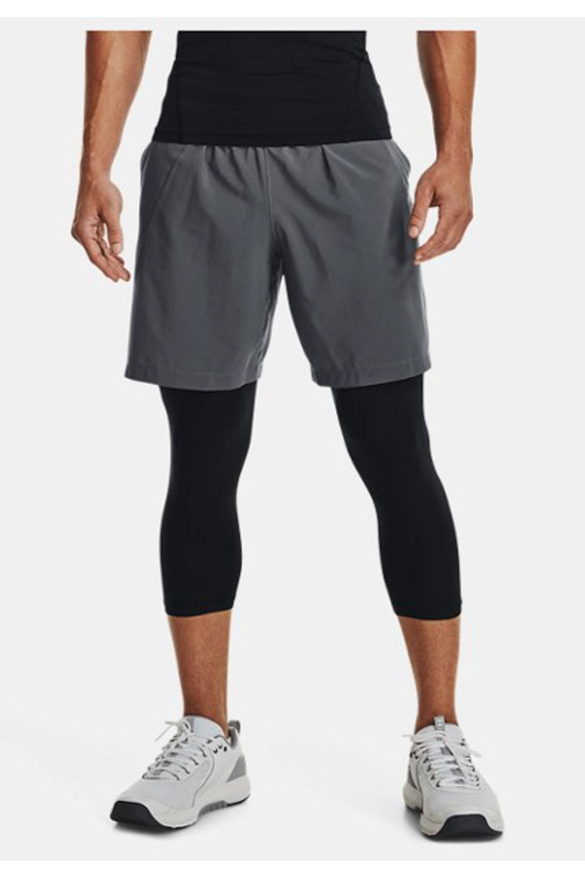 شورت ورزشی خاکستری مردانه های گرافیکی بافته شده در 1370388 012 Under Armour