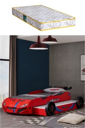 Kırmızı Merso Yavrulu Rüzgarlıklı Araba Yatak + Comfort Yatak 1yatak1kmersoyavru