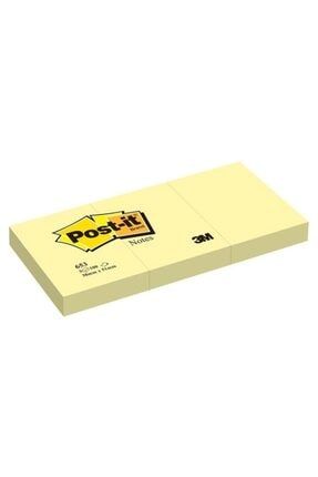 Post-it 653 Yapışkanlı Not Kağıdı 38 Mm X 51 Mm Sarı 100 Yaprak X 3 PQ007