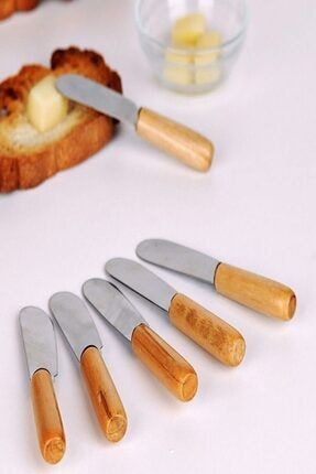 Bambu Saplı 6 Adet Lüx Tereyağı/recel Bıçağı reçel-bıçağı