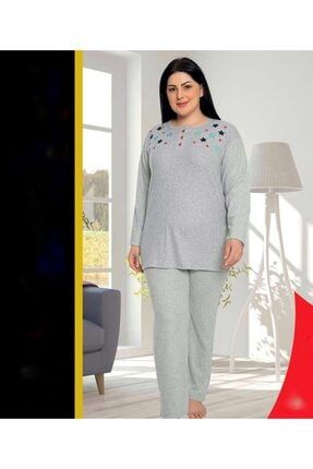 Yıldız Desenli Pamuklu Anne Pijama Takımı 002412