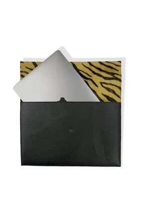 , Ledcase 13.3-14 Inch Bilgisayar Evrak Çantası (deri+peluş) Zebra Velboğa Siyah led