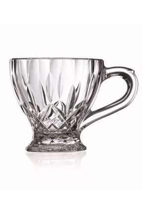 6'lı Lüx Kristal Kulplu Bardak Saplı Çay Bardağı Fincanı Seti Dekoratif Kb-03 brdk02KB03