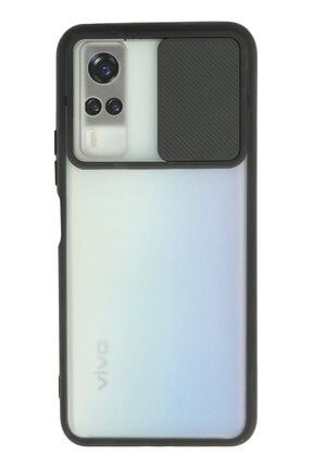 Vivo Y53s Kılıf Lens Sürgülü Mat Silikon Palm - Siyah 3palm-vivo-y53s