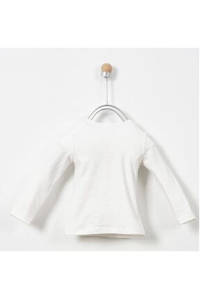 Çocuk Beyaz Uzunkol Basic Tshirt bsc99998