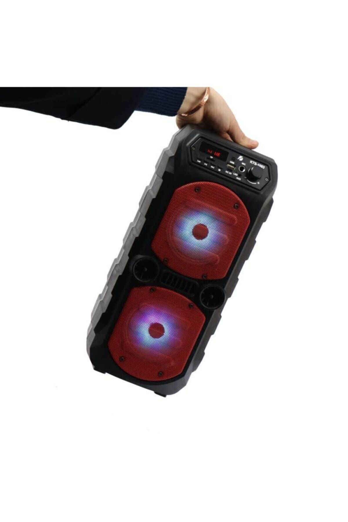 Outdoor Parti Hoparlörü Bluetooth Hoparlör 4 Inç × 2 Kablosuz Speaker Ses Bombası Radyo-Usb-Tf Giriş Kırmızı #2