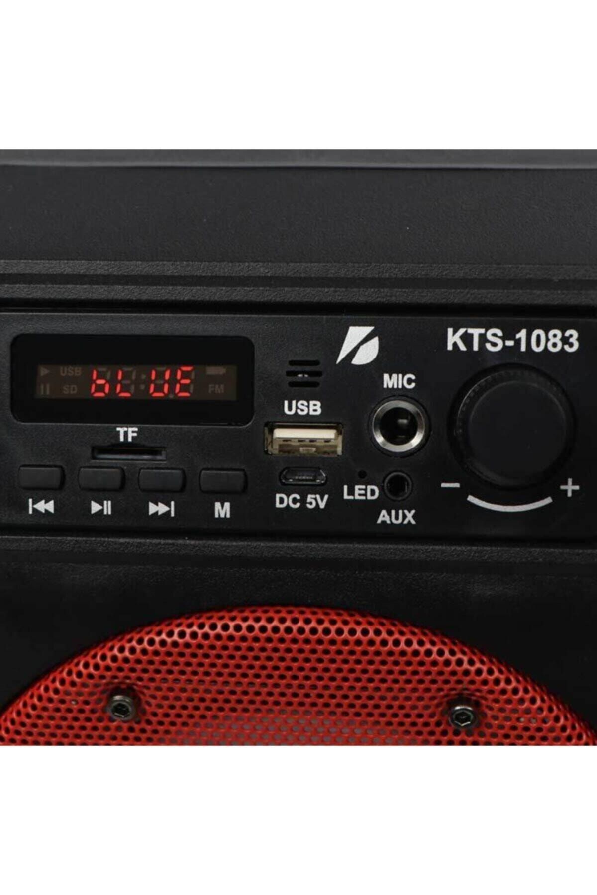 Outdoor Parti Hoparlörü Bluetooth Hoparlör 4 Inç × 2 Kablosuz Speaker Ses Bombası Radyo-Usb-Tf Giriş Kırmızı #3