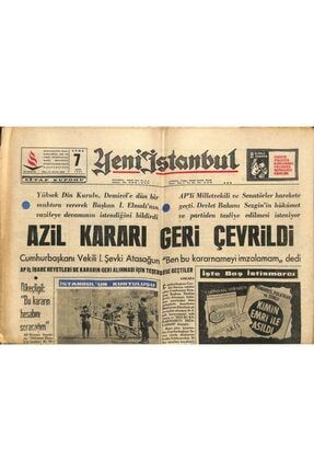 Yeni Istanbul Gazetesi 7 Ekim 1966 - Demirel'e Protesto Telgrafları Yağıyor GZ102896