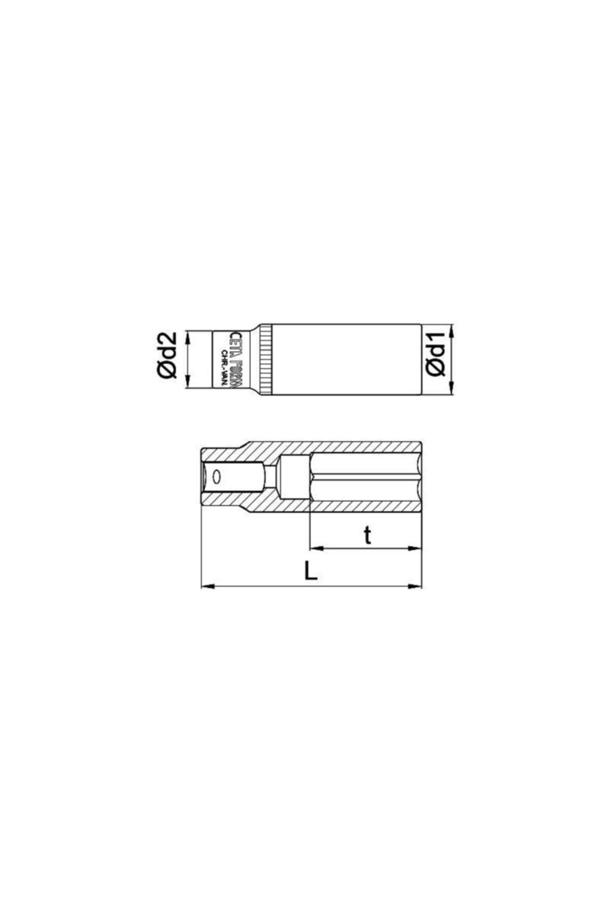 CETA FORM-1/4" 6 Corner Deep Socket Wrench - Form C04-h130 13 Mm 3
