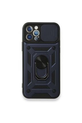 Apple Iphone 12 Pro Max Kılıf Tank Aramid Sürgülü Vega Yüzüklü Lacivert casett160694645681