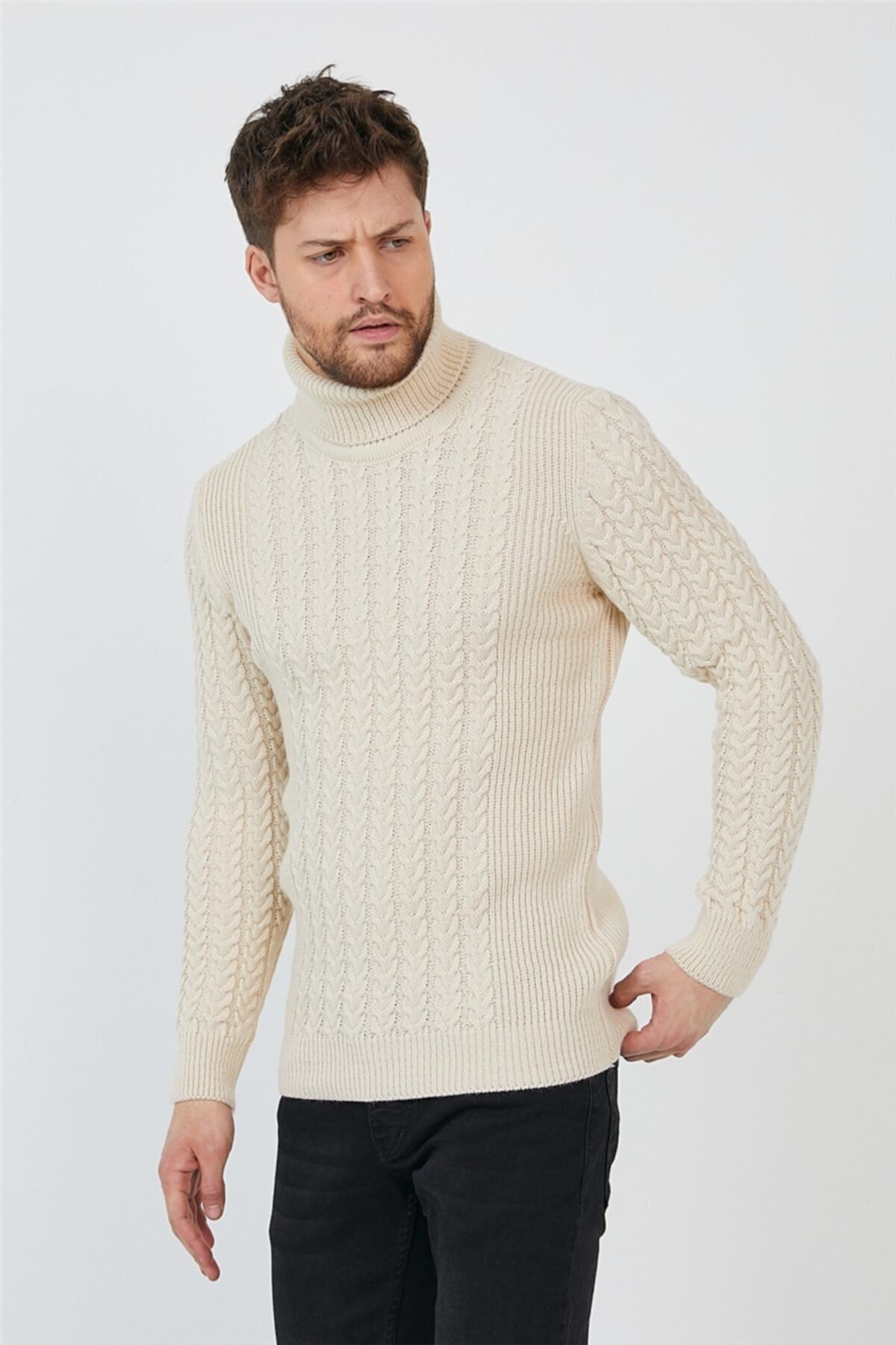 Mens turtleneck cream hot sale