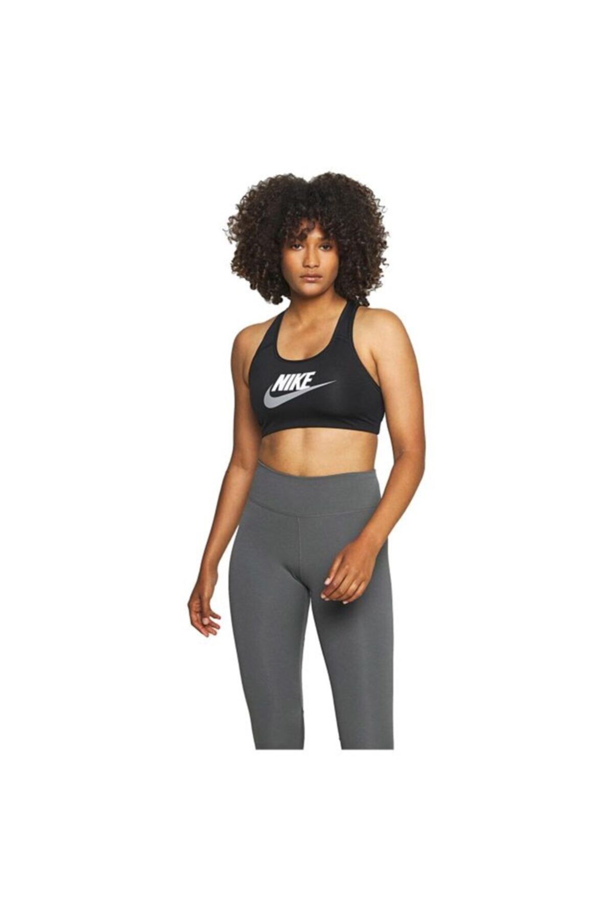 Nike Dri-fıt Swoosh Orta Destekli Tek Parça Pedli Grafikli Kadın Spor Sütyeni Dm0579-010v2