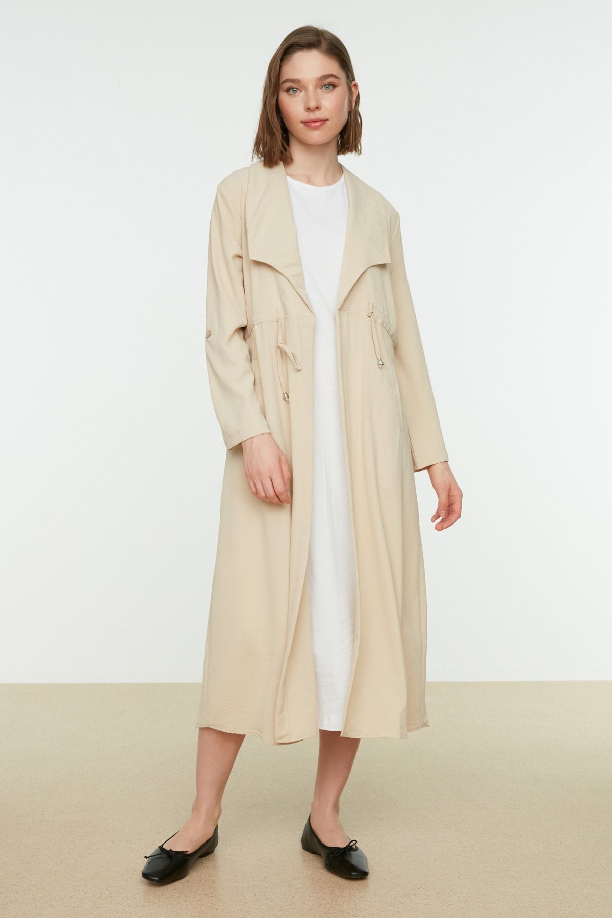Trendyol Modest-Weißes ärmelloses langes Unterhemdkleid TCTSS21UK0034 3