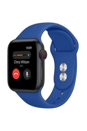 Apple Watch 2 3 4 5 6 7 Se Uyumlu 38 Mm 40 Mm 41 Mm Silikon Kordon Kayış - Mavi CT-KRD-314