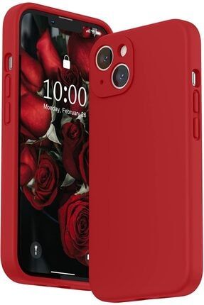 Iphone 13 6.1 Uyumlu Kılıf İçi Kadife Mat Mara Lansman Silikon Kapak Kırmızı ustKLF-25364-