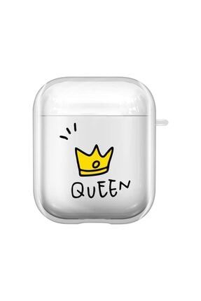 Quuen Desenli Şeffaf 1. Ve 2. Nesil Airpods Kılıfı akademiAirbaskı003
