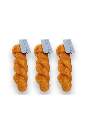 Wool Star %100 Süper Yıkama Merino Yün 3'lü Paket El Örgü Ipi Taka Yarn (3830-sarı) GazzalWoolStarUclu