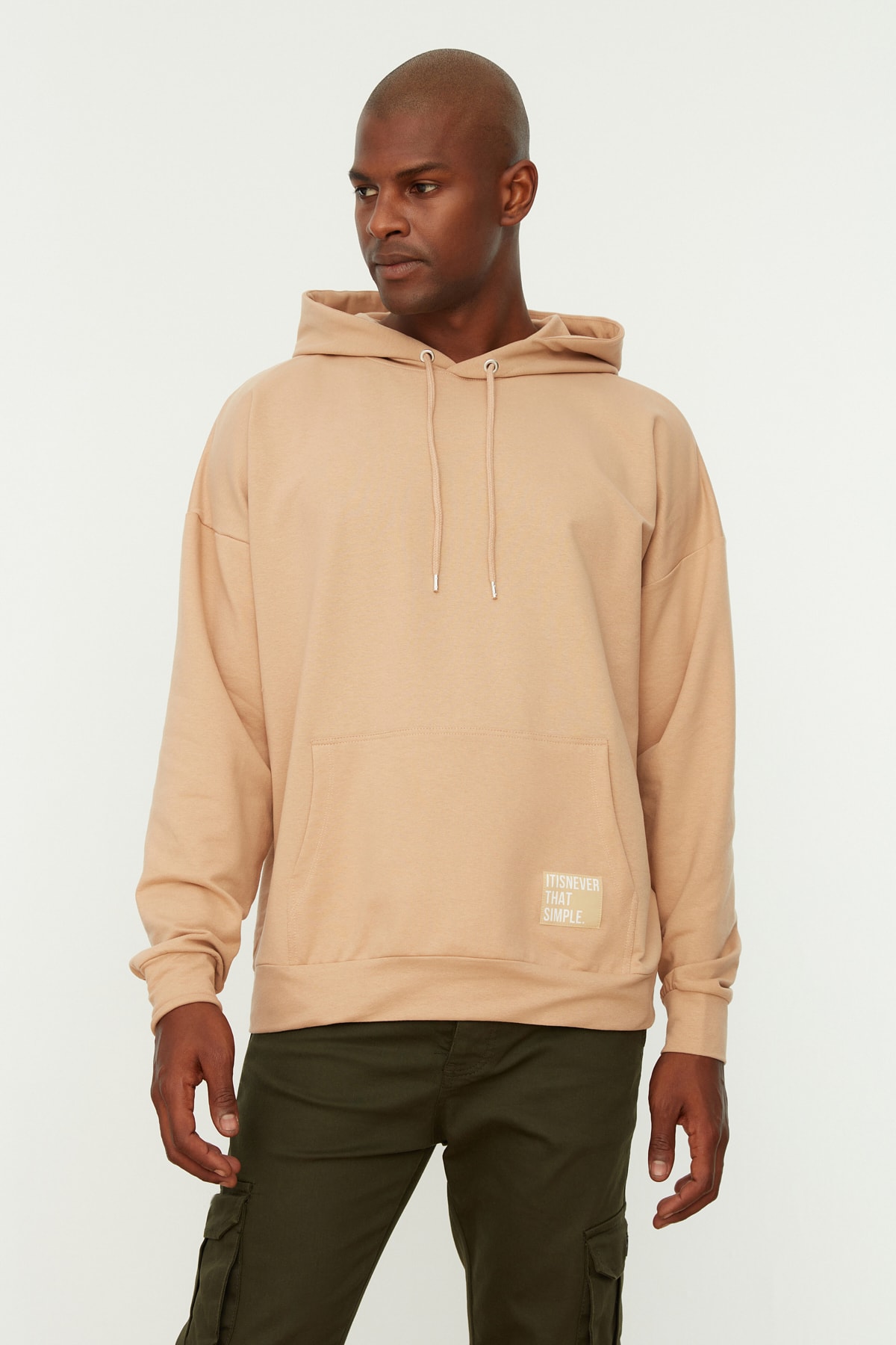 Trendyol Collection Sweatshirt Beige Oversized Fast ausverkauft