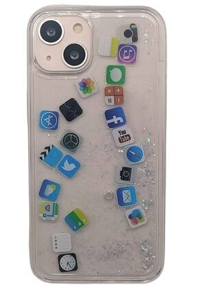 Iphone 13 Pro Max Simli Sulu Sosyal Medya Logolu (facebook,instagram, Twitter) Kılıf İPÇ1268