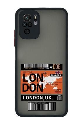 Xiaomi Redmi Note 10s Uyumlu London Ticket Desenli Kamera Korumalı Buzlu Şeffaf Lüx Telefon Kılıfı MCRDMNT10STSLUX52