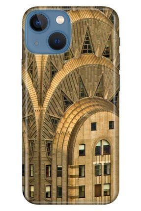Iphone 13 Kılıf Colored Desenli Silikon Kapak Altın Kule clr.ip13m.23