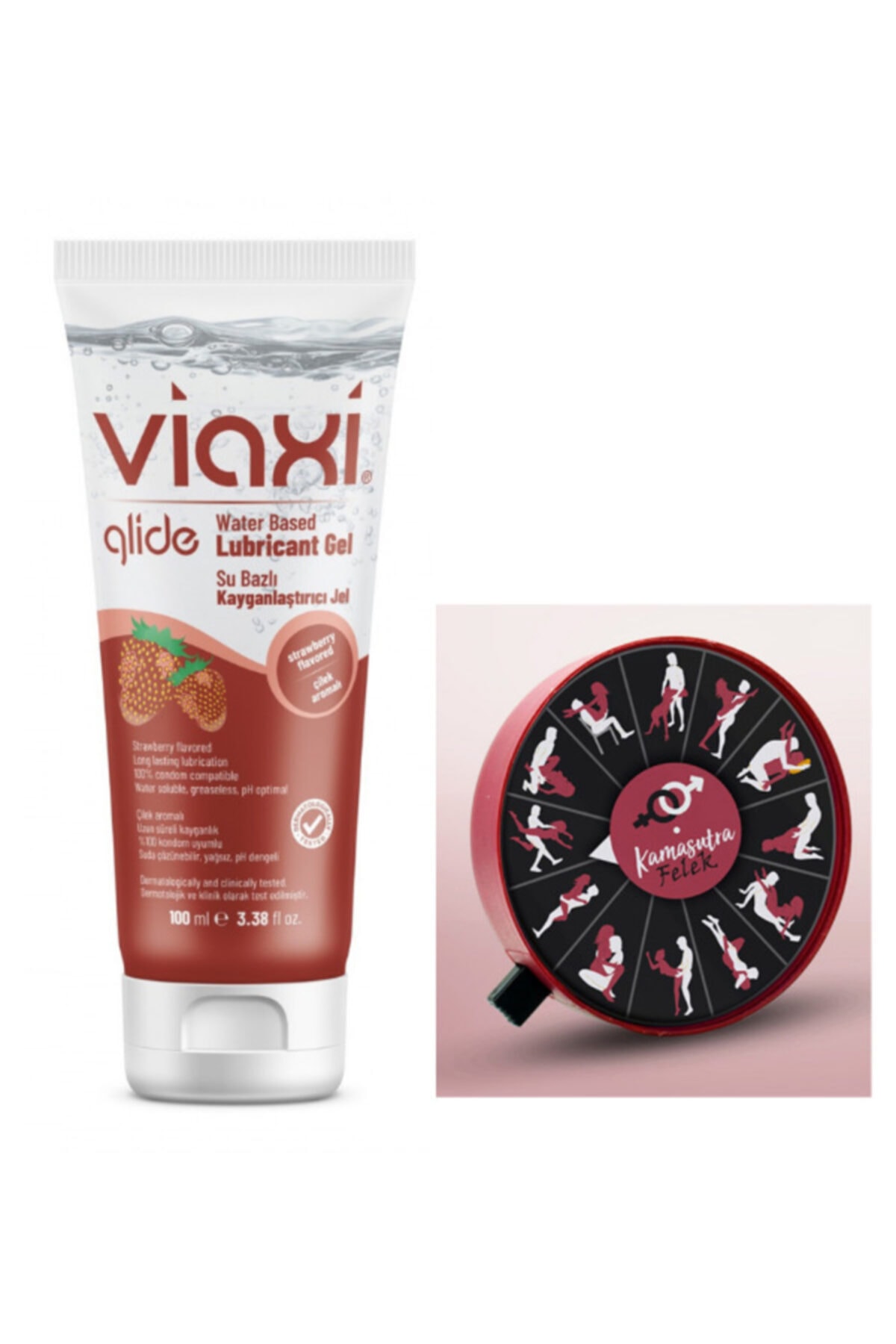 Glide Çilekli Kayganlaştırıcı Jel 100 ml ve Ozzy Store Kamasutra Pozisyon Çarkı