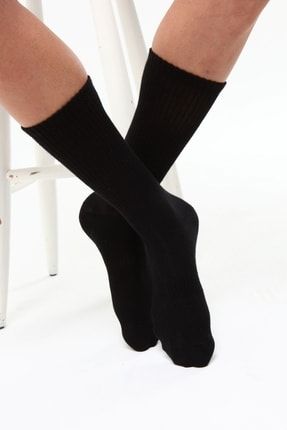 Fitilli Basic Unisex Siyah Soket Çorap CRP008