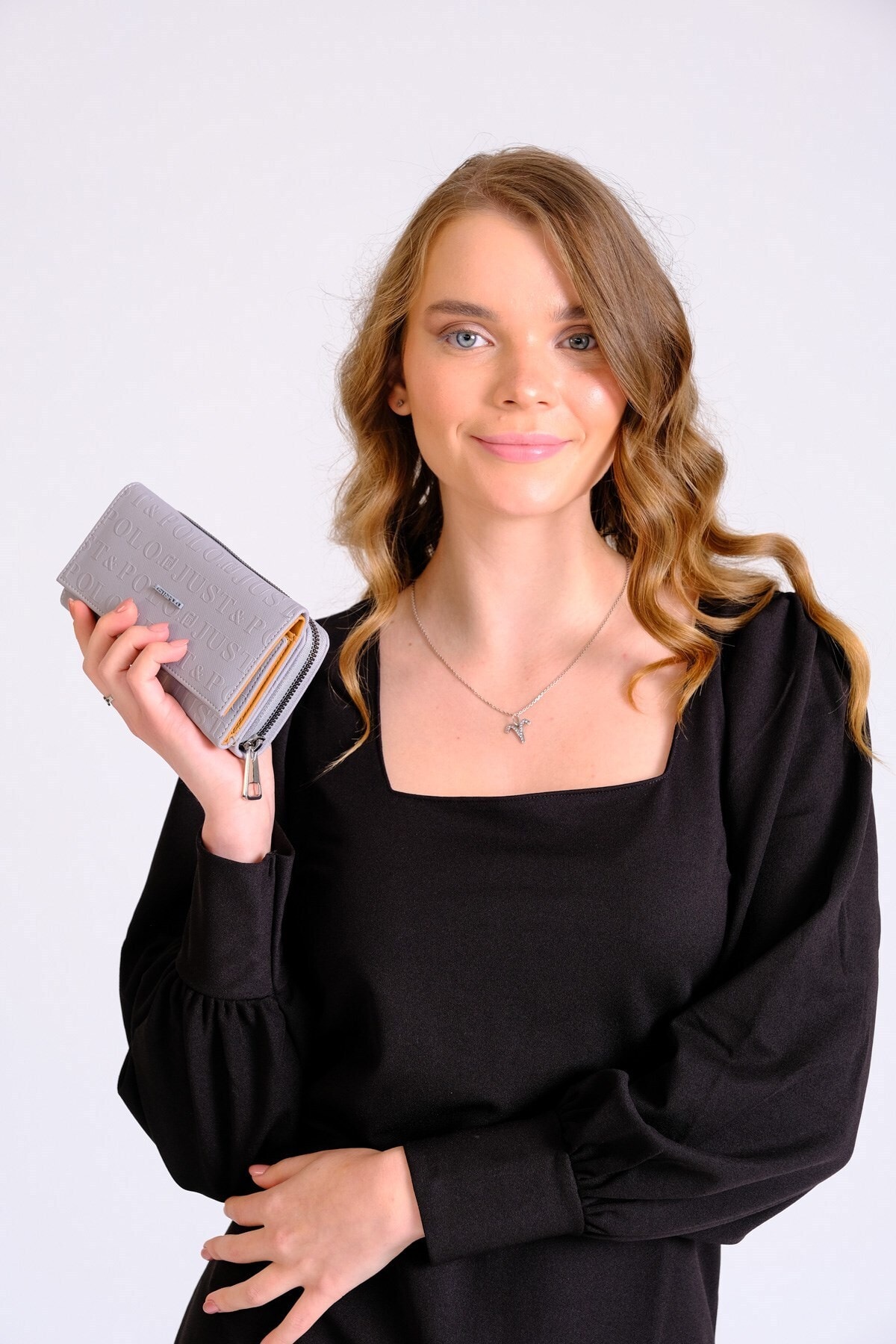 Women's Snap Fastener And Zipper Embossing Printed Wallet Pbu1003