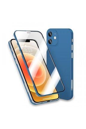 Iphone 11 Uyumlu 360 Kaplama Led Kılıf Mavi 360K001