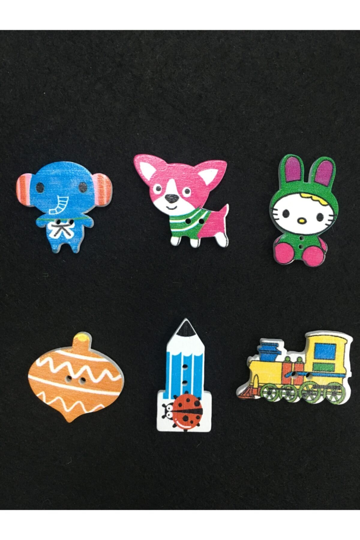 Baby Button Carography Decoration Button Set of 6