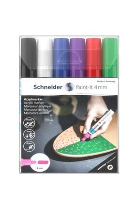 Schneider Paint-it 4mm 6'lı Akrilik Marker Kalem 310 - 120295 P-138331