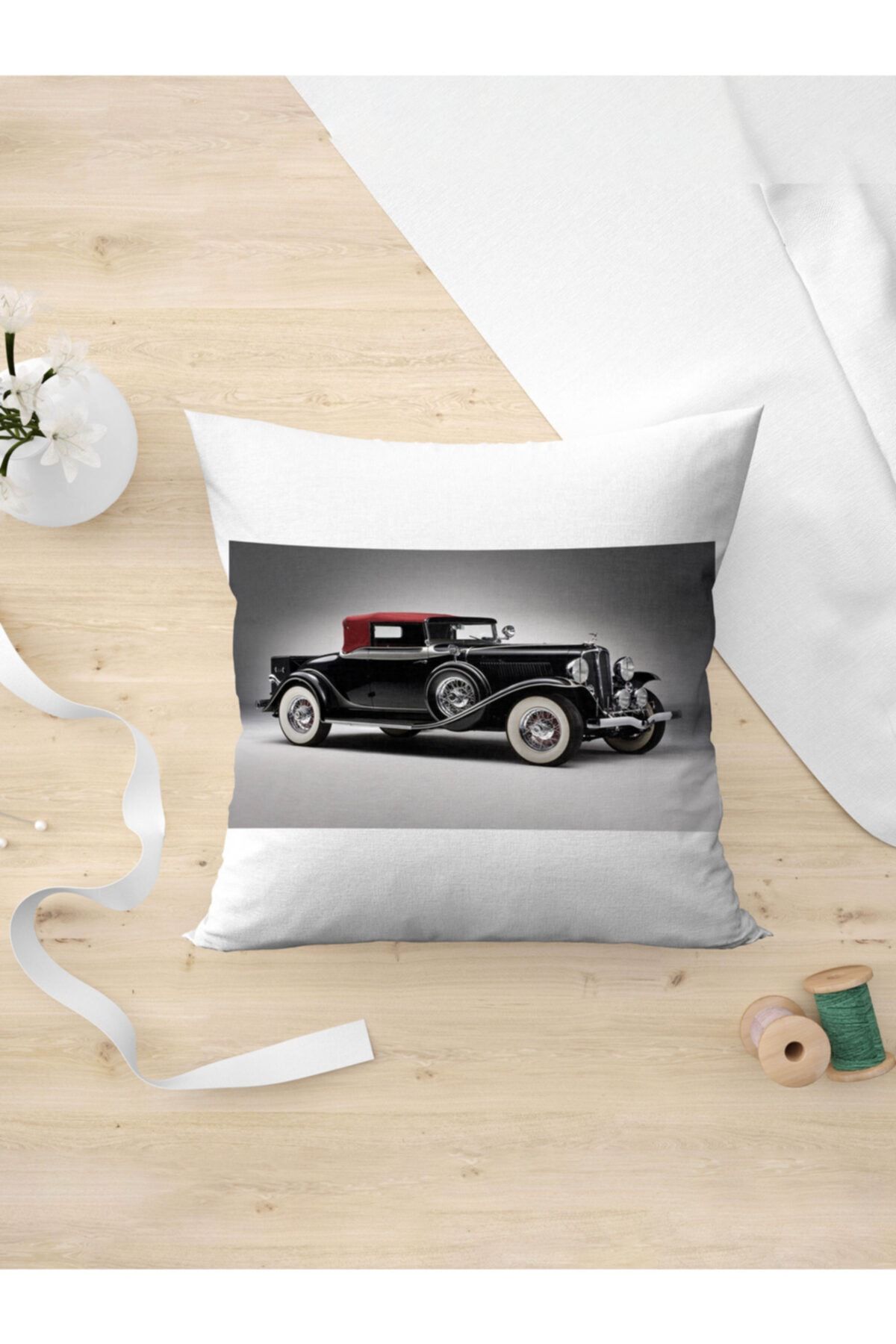 Panorama Ajans Rolls Royce Old Vintage Retro Car Pillow Case