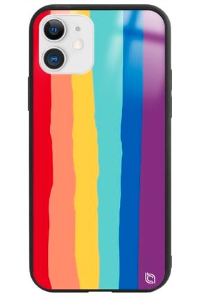 Uyumlu Iphone 11 Rainbow Gökkuşağı Premium Desenli Glossy Telefon Kılıfı rainbowglossy_173