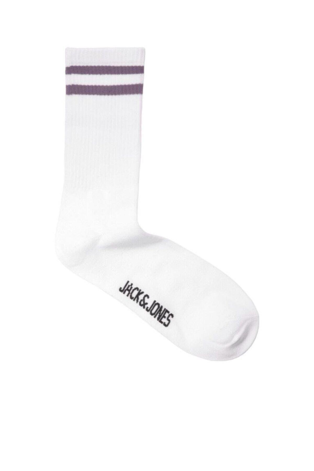 جوراب مردانه راه راه | جک اند جونز Jack & Jones 12204854-Purple Ash - تصویر 2