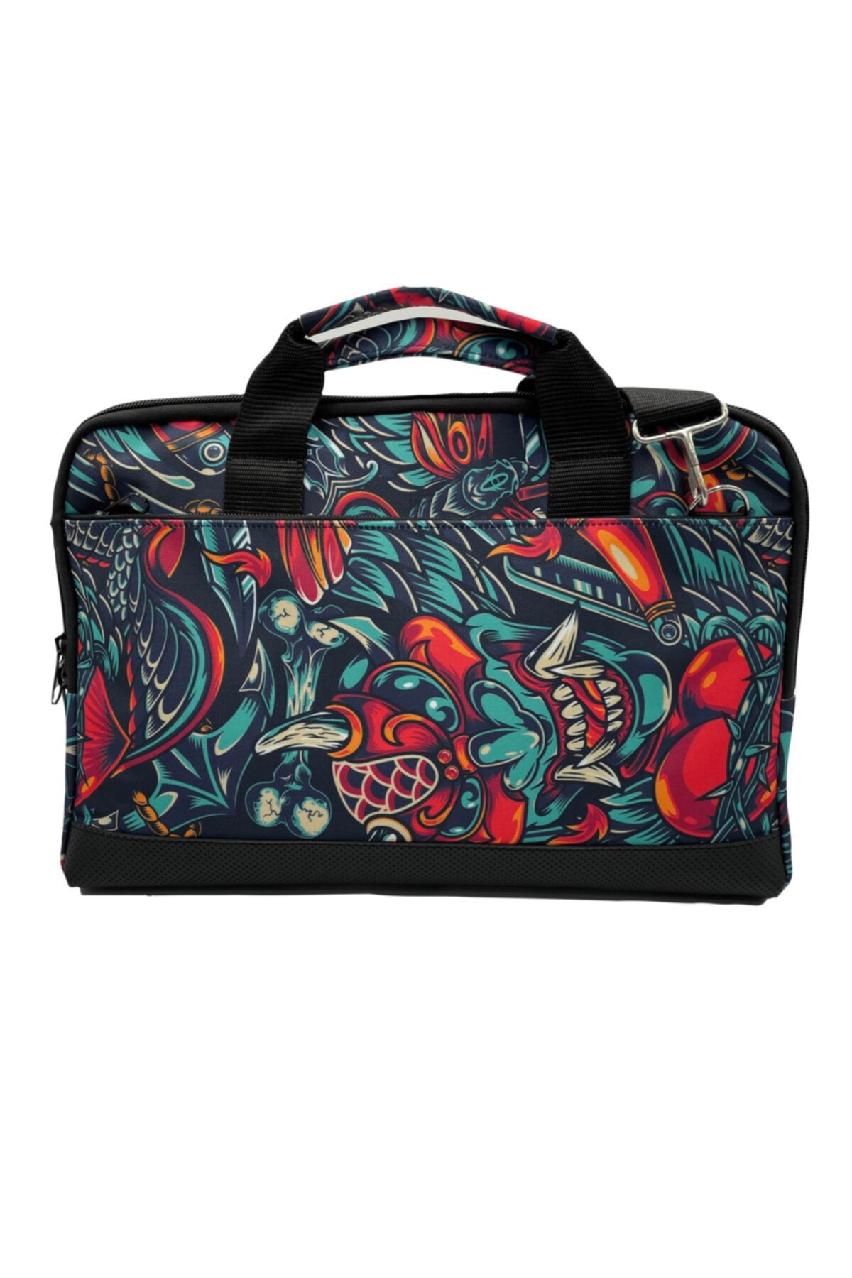 Differ-13-14'' Inch Mask Pattern Shoulder Strap and Cross Notebook Laptop Macbook Bag 2