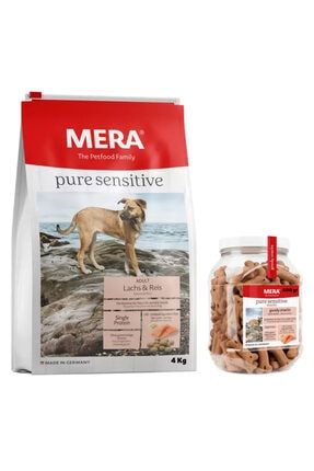 Pure Sensitive Adult Somonlu Köpek Maması 4 kg ve Somonlu Ödül Bisküvisi 600 gr MRSLM4+600