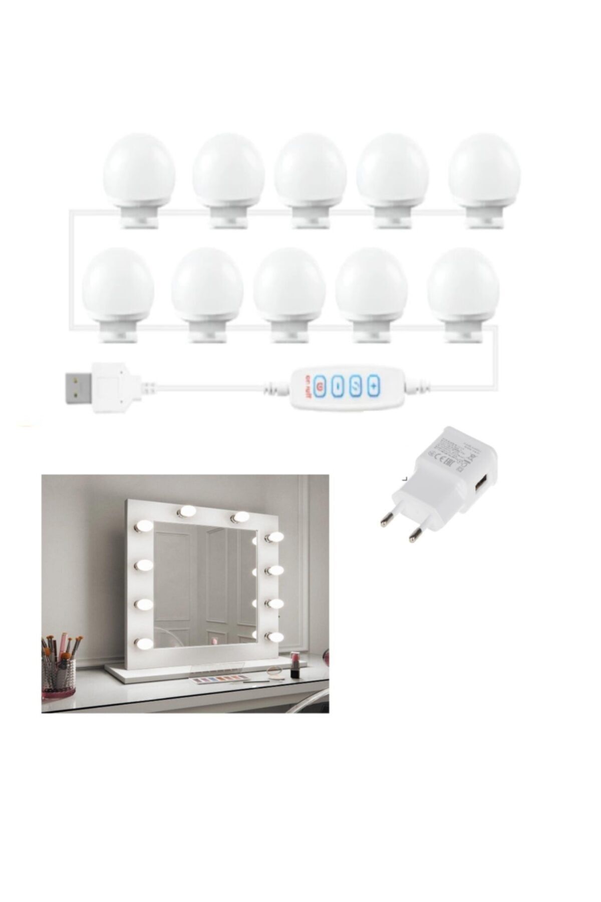 10 Led Işık Ampul Ayarlanabilir Makyaj Ayna Işığı Led Işık