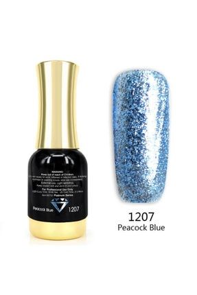 Simli Kalıcı Oje Peacock Blue V-1207 12 Ml Platinum platinum