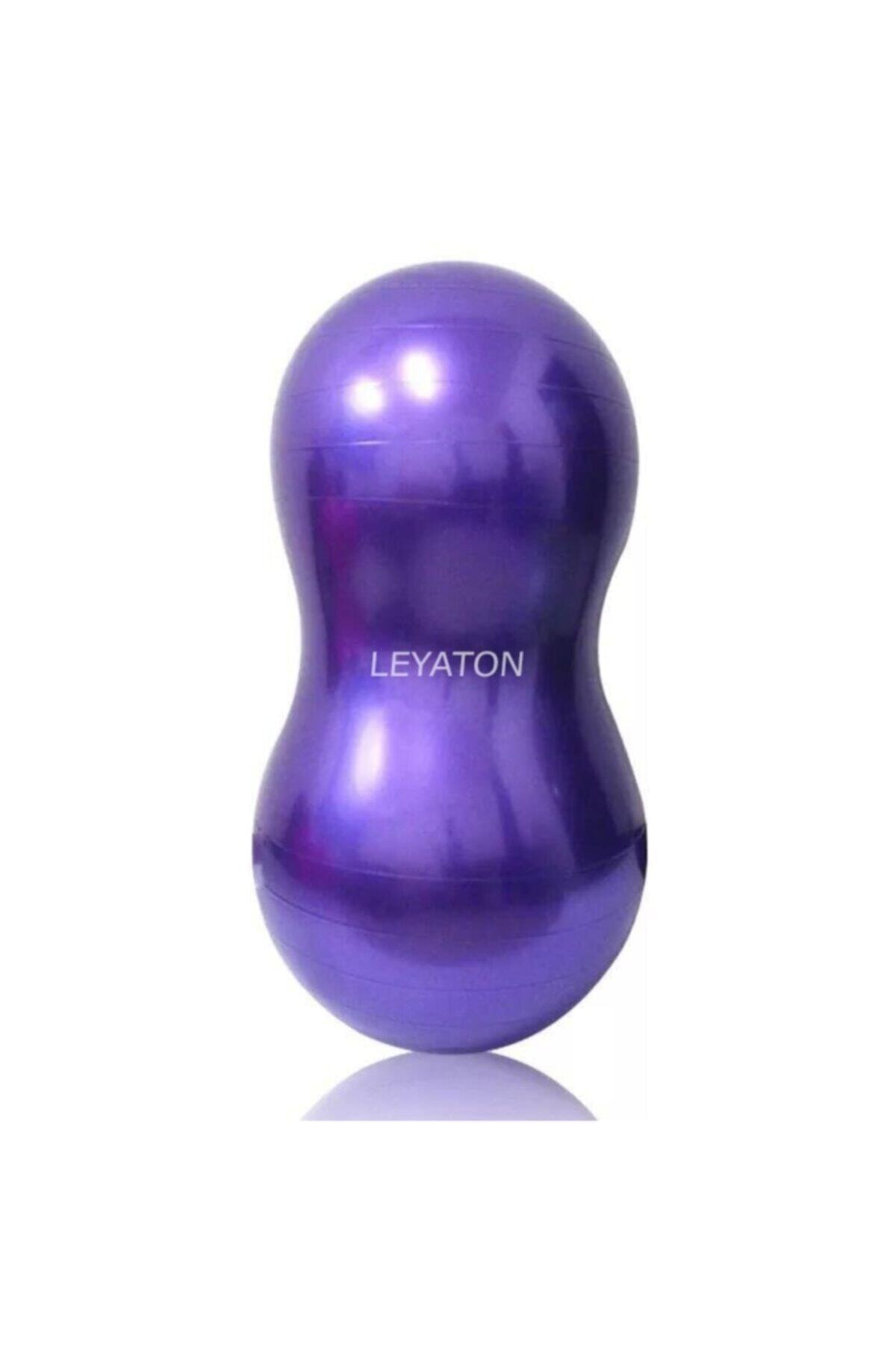 Leyaton Mor Fıstık Pilates Topu 90x45 cm + Pompa