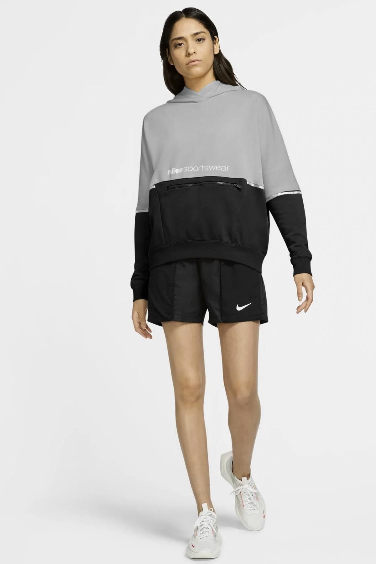 Nike Hoody Archive Remix Oversized Fit Black Gray Sweatshirt