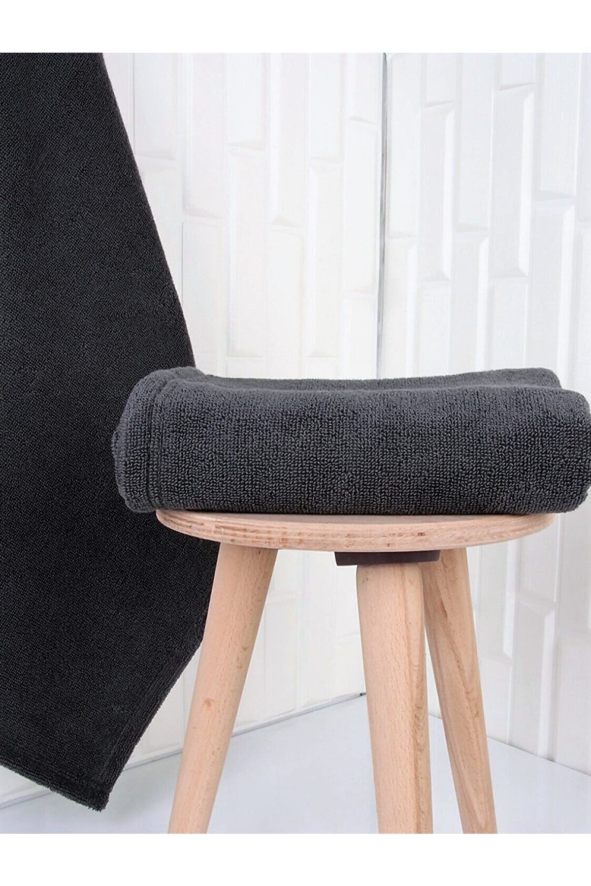 AYHANHOME %100 Pamuk Ekstra Yumuşak Antrasit 2'li Mikrofiber Spor Kuaför 50x90 El Yüz Havlusu